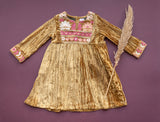 Joya Dress - gold velvet